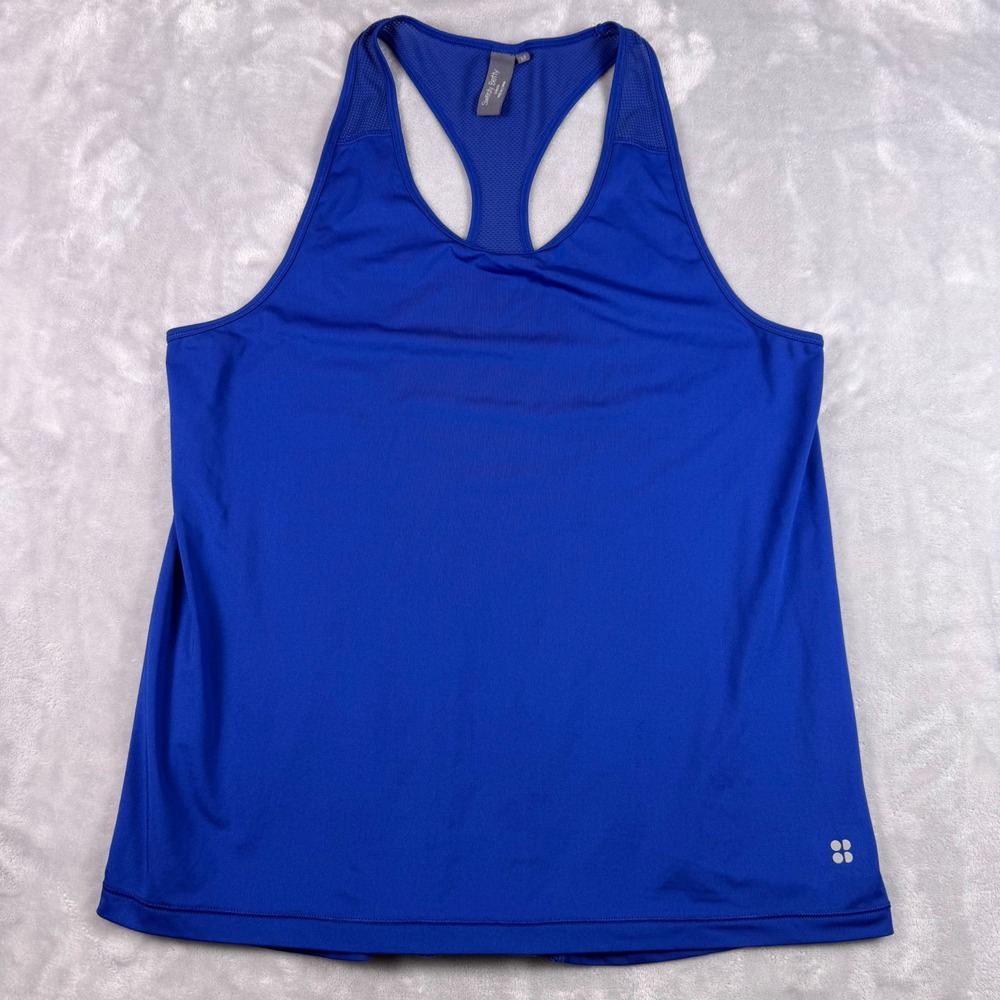 Sweaty Betty Womens Royal Blue Racerback Mesh Panel Workout Tank Top Size M* - Picture 2 of 8